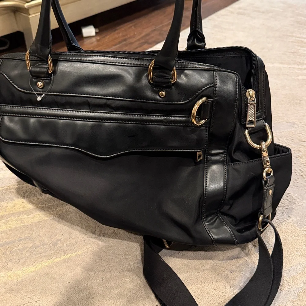 Rebecca Minkoff Leather Knocked Up Diaper Bag Women's Black Travel Everyday